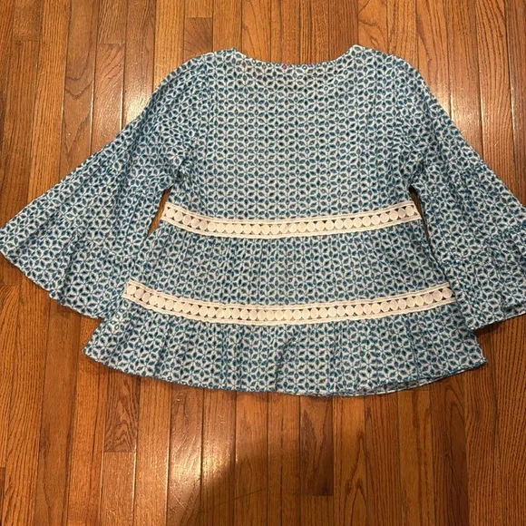 Lilly Pulitzer Zazie Top - Mr. Peacock Blue Zanzibar Eyelet - Picture 5 of 6